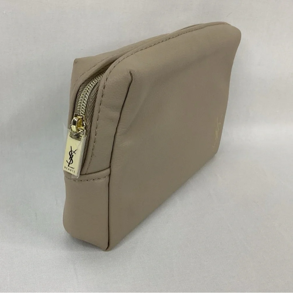Yves Saint Laurent Beaute Makeup Cosmetic Pouch Beige W6-1/2” x H4” x D2” - Picture 2 of 4